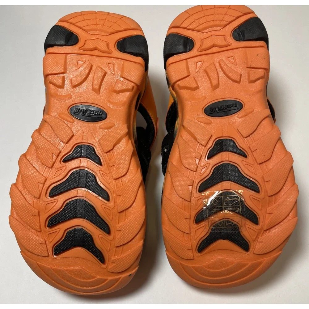 Nortiv8 Youth Kid's Closed Toe Toed Athletic Water Sandals Size 11 Black/Orange